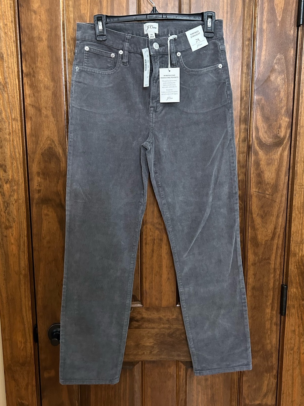 J Crew Women’s Vintage Straight Corduroy Gray Pants Size 28  NWT  (E-43)